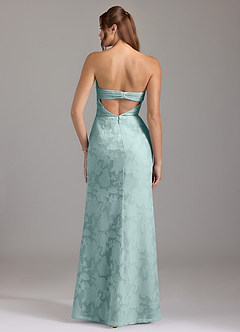 Azazie Leonis 신부 들러리 드레스 쉬스 스트랩리스 플로럴 번아웃 바닥 길이 드레스 image6