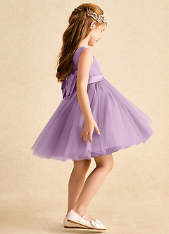 Azazie Jani Flower Girl Dresses Wisteria A-Line Bow Tulle Dress image3
