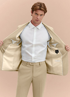 front James Champagne Structured Stretch Suit Jacket