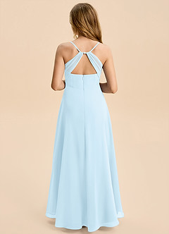 Azazie Gia Junior A-Linie Plissee Chiffon Kleid Himmelblau image2