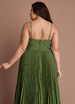 Akiko Olive Pleated Maxi Dress image11