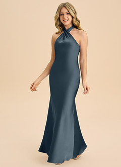 Azazie Chickie Junior Etui Plissee Stretch-Satin Kleid Zwielichtviolett image5