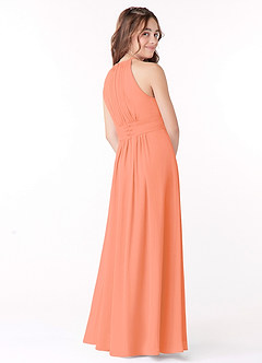 Azazie Bonnie Junior Sunset A-Line Pleated Chiffon Dress image3