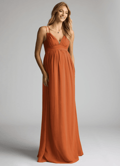Azazie Emree Maternity Bridesmaid Dresses A-Line Chiffon Floor-Length Dress image3