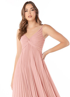 Azazie Raychelle Bridesmaid Dresses Rosette A-Line V-Neck Chiffon Dress image6