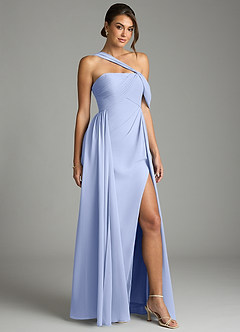 Azazie Kassandra Bridesmaid Dresses Ice A-Line Off the Shoulder Chiffon Dress image5