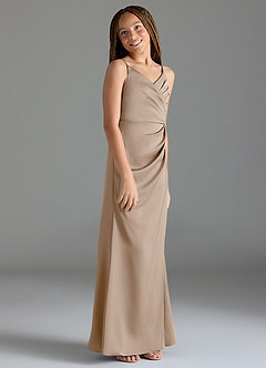 Azazie Maci Junior Klä av Sjöjungfru i Stretch Satin Plisserad image4