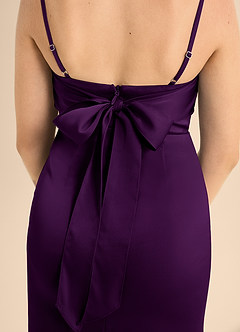 Azazie Mai Junior Robe Trapèze en Satin extensible Encolure en Forme de Cœur Grain De Raisin image6