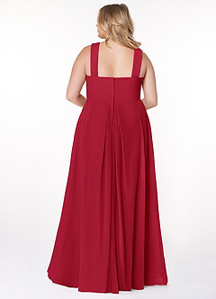 Azazie Kaleigh Bridesmaid Dresses Scarlet A-Line Pleated Chiffon Dress image8