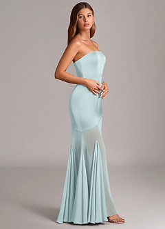 Azazie Uma Jurken voor bruidsmeisjes Converteerbaar Jurk van Chiffon met Zeemeermin Strapless De Nevel image4