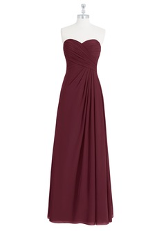 Azazie Arabella Allure Bridesmaid Dresses Cabernet A-Line Sweetheart Neckline Chiffon Convertible Dress image10