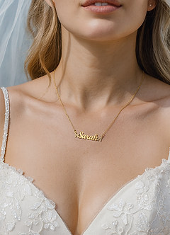 front Custom Name Necklace with Crown