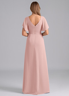 Azazie Ambrosia Bridesmaid Dresses Powder Pink A-Line Pleated Chiffon Dress image6