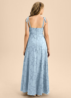 Azazie Rosey Junior Sky Blue A-Line Sweetheart Neckline Floral Burnout Dress image2