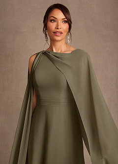 Azazie Liddie Abiti per la Madre della Sposa Abito A-Line in Chiffon Plissettato Willow Green image5
