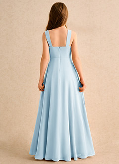 Azazie Makani Junior Formal vestidos de niña de las flores Vestido de Azul Cielo de Gasa de Corte En A con Escote de Corazón image2