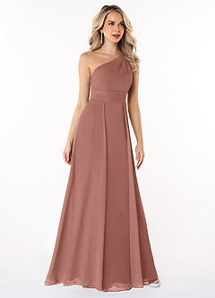 Azazie Dallas Bridesmaid Dresses Cedar Rose A-Line One Shoulder Chiffon Dress image3