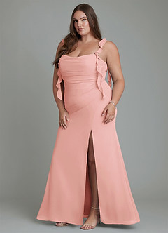 Azazie Jessamine Bridesmaid Dresses Rosette Mermaid Corset Chiffon Dress image13