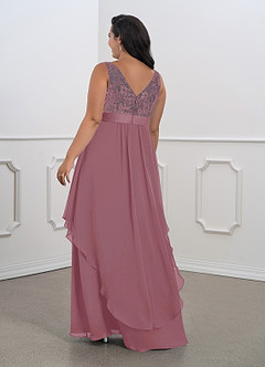 Azazie Xella Mother of the Bride Dresses Vintage Mauve A-Line Lace Chiffon Dress image8
