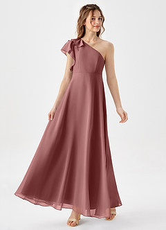 Azazie Arabella Junior Klä av A-Line i Chiffong Rynkad image4