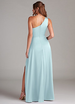 Azazie Brooke Brautjungfernkleider A-Linie One-Shoulder Stretch-Satin Kleid Wolke Blau image8