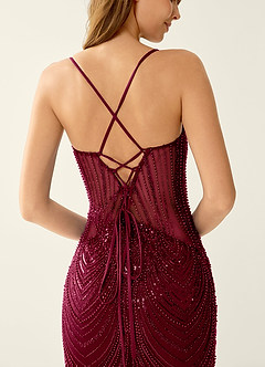 Magnolia Bourgogne Robe de bal sirène à sequins brodés image6