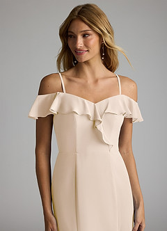 Azazie Sophie Bridesmaid Dresses White Alabaster A-Line Off the Shoulder Chiffon Convertible Dress image2