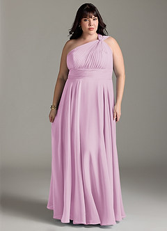 Azazie Charlize Bridesmaid Dresses Candy Pink A-Line One Shoulder Chiffon Dress image7