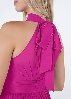 Azazie Iman Bridesmaid Dresses Fuchsia A-Line A-Line Ruched Chiffon Dress image7