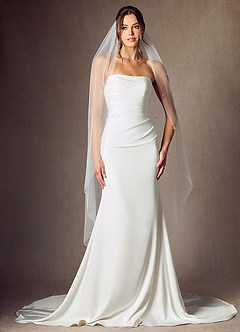 front Jenna Pearl Waltz Length Veil
