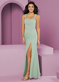 Barbie ♥ Azazie Bridesmaid Dresses Agave Mermaid Pleated Chiffon Dress image3