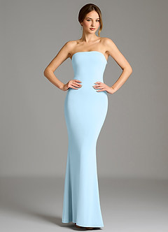 Azazie Shaniya Bridesmaid Dresses Sky Blue Mermaid Strapless Premium Stretch Jersey Dress image5