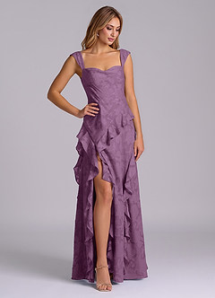 Azazie Sloane Bridesmaid Dresses Wisteria A-Line Sweetheart Neckline Floral Burnout Dress image4