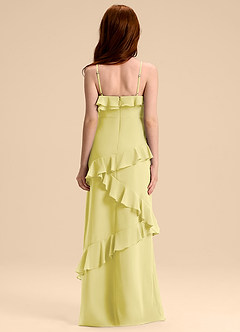 Azazie Evara Junior Abito A-Line in Chiffon Sorbetto Al Limone image2