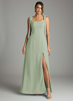 Azazie Debra Robes de demoiselle d'honneur Robe Trapèze Convertible en Mousseline de soie avec poches Vert Sauge image7