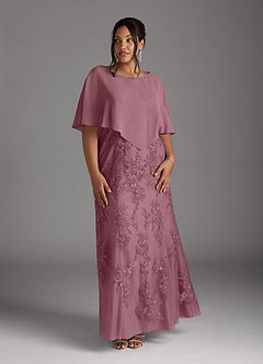 Azazie Whilhelmina Mother of the Bride Dresses Vintage Mauve Mermaid Lace Chiffon Dress image11