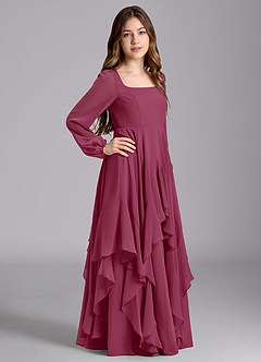 Azazie Clara Junior Klänning av A-Line i Chiffong Blouson image4