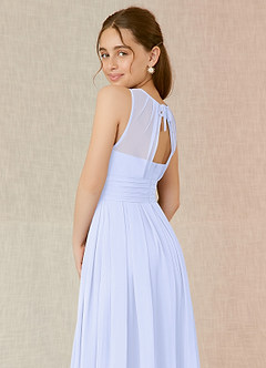 Azazie Bibiane A-Line Pleated Chiffon Floor-Length Junior Bridesmaid Dress image8