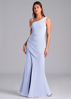 Azazie Madelyn Robes de demoiselle d'honneur Robe Sirène Convertible en Mousseline de soie Ue épaule Lavande image4