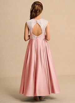 Azazie Candy Girl Jurken voor bloemenmeisjes Baljurk Jurk van Mat Satijn Boog Rozet image3