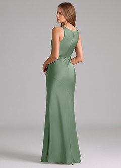 Azazie Allettie Brautjungfernkleider Meerjungfrau-Linie Stretch-Satin Kleid Matcha image2