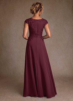 Azazie Christi Mother of the Bride Dresses Cabernet A-Line Lace Chiffon Dress image2