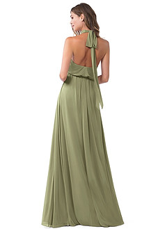 Azazie Landry Bridesmaid Dresses Pistachio A-Line Pleated Mesh Dress image2