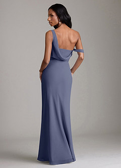 Azazie Madelyn Vestidos de damas de honor Vestido de Tormenta de Gasa de Corte Sirena Convertible con Hombro unilateral image2