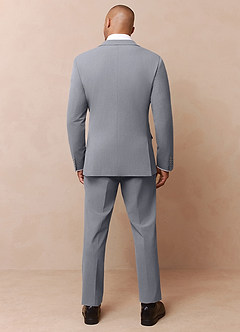 front Savile Gris Traje de tres piezas de mezcla de lana