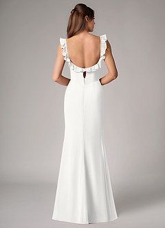 Azazie Callie Bridesmaid Dresses White Mermaid Side Slit Chiffon Convertible Dress image2