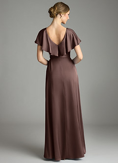 Azazie Lainey Vestidos de damas de honor Vestido de Ganache de Satén Elástico de Corte en A con Con bolsillos image7