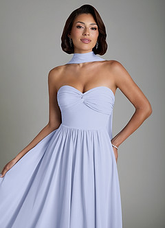 Azazie Petra Bridesmaid Dresses Lavender A-Line Corset Chiffon Dress image6