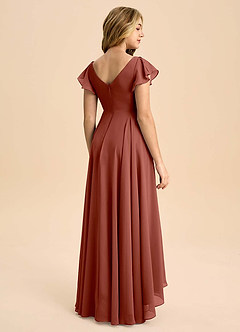 Azazie Caria Junior Auburn A-Line Pleated Chiffon Dress image2