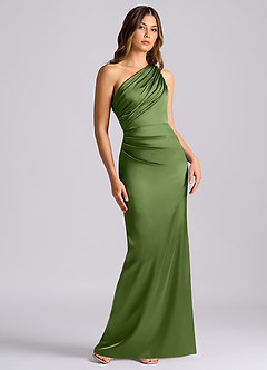Azazie Akilah Bridesmaid Dresses Juniper Mermaid One Shoulder Stretch Satin Dress image1
